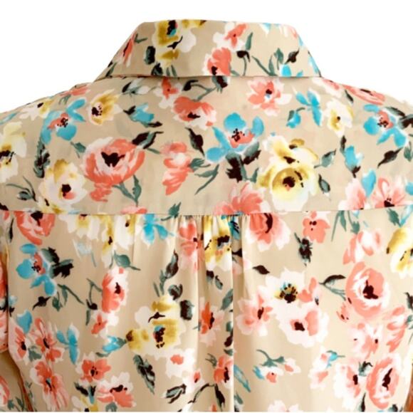 Bellatrix Blouse Shirt Semi Sheer Floral Button Front Blouse Top Size Small - Picture 8 of 14